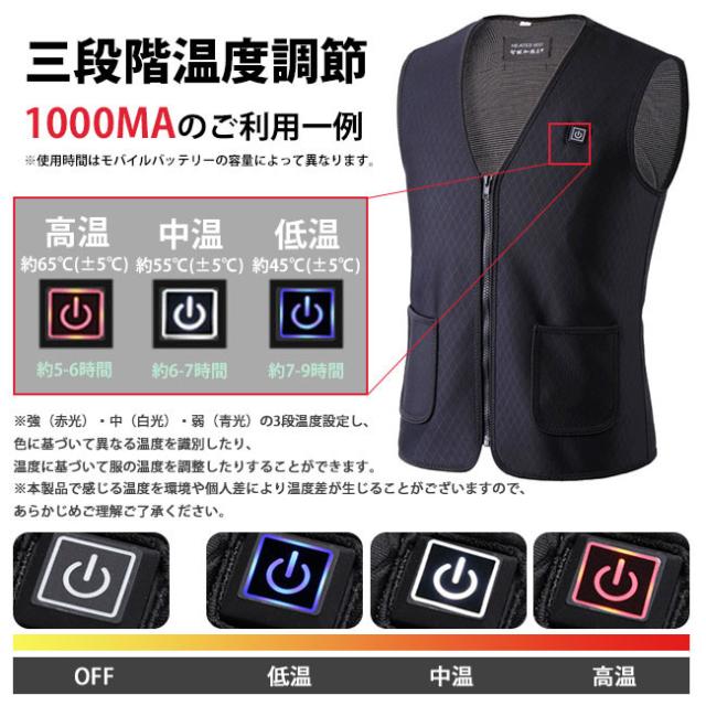 電熱ベスト ヒーターベスト 改良版 男女兼用 冬新作 ヒーター5つ フード付き 3段温度調整 メンズ レディース インナーベスト ダウンベスト 中綿入り 防寒 秋冬用 洗濯可 am ギフト 秋服