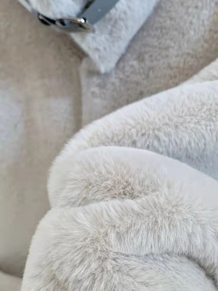 韓国ファッション ミンクの毛を模造する ゆとりがある 毛皮 ニーコート ウールのオーバー モコモコしててかわいい 可爱 20代