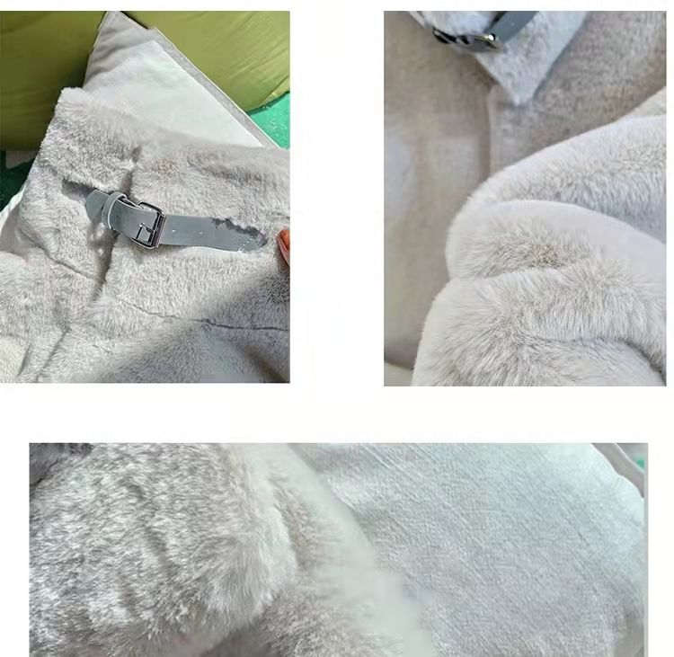 韓国ファッション ミンクの毛を模造する ゆとりがある 毛皮 ニーコート ウールのオーバー モコモコしててかわいい 可爱 20代