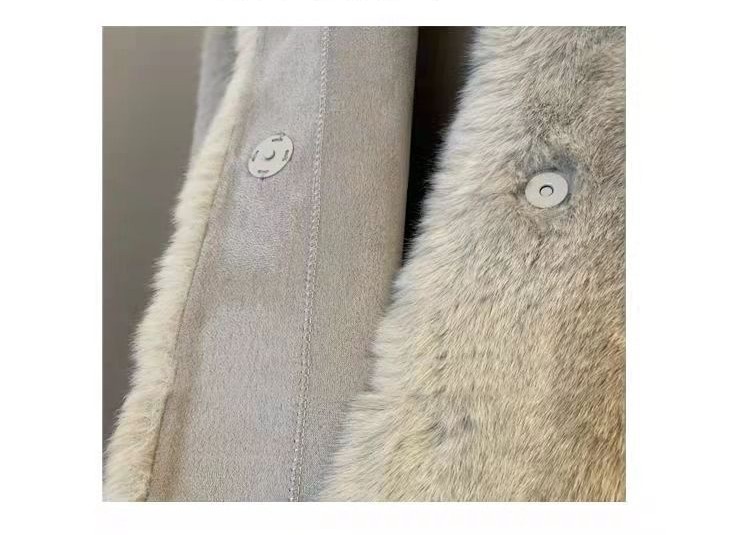 韓国ファッション ミンクの毛を模造する ゆとりがある 毛皮 ニーコート ウールのオーバー モコモコしててかわいい 可爱 20代