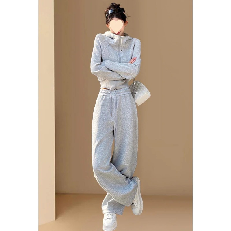 韓国 セットアップ カジュアル スポーツウェア 女性 春秋 フード付き スウェット ストレート スウェットパンツ ツーピース 韓国 セットアップ カジュアル スポーツウェア 女性 春秋 フード付き スウェット ストレート スウェットパンツ ツーピース
