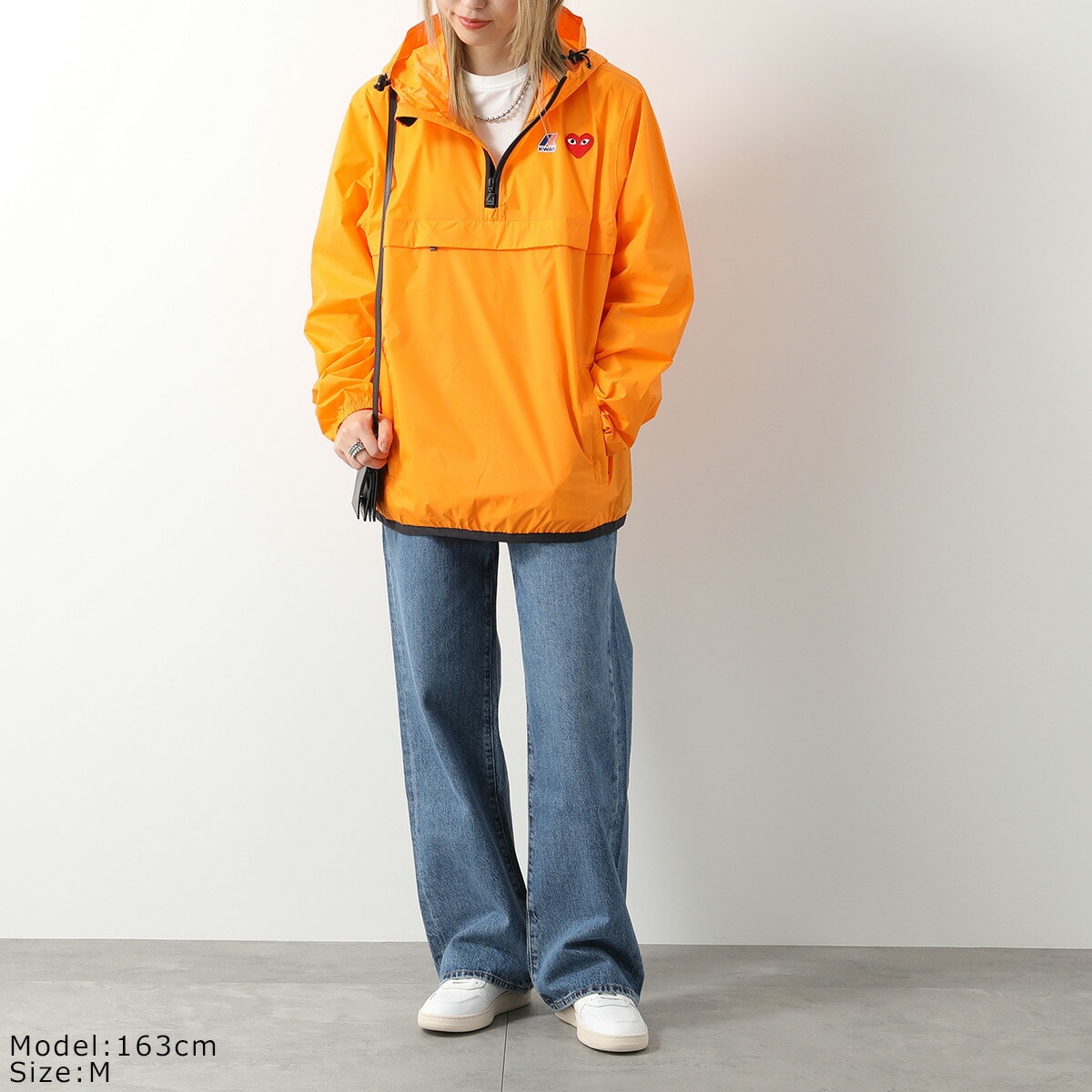 PLAY COMME des GARCONS × K-WAY プレイ コムデギャルソン ケーウェイ プルオーバー J502 レディース ナイロン アノラック ハーフジップ パーカー