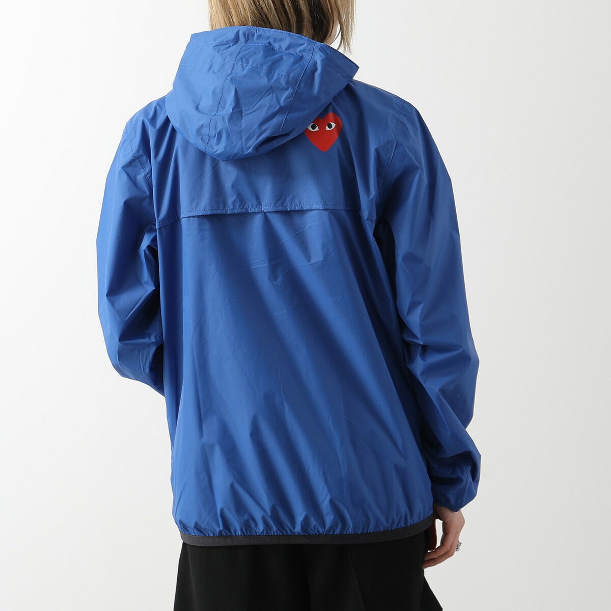 PLAY COMME des GARCONS × K-WAY プレイ コムデギャルソン ケーウェイ プルオーバー J502 レディース ナイロン アノラック ハーフジップ パーカー