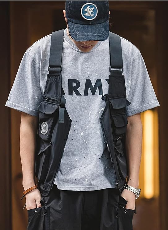 機能風 ベスト レトロ マルチポケットノースリーブ ジャケット 重ね着 前開き キャミソール 兼用ショルダーバッグ 男女兼用 ストリート系ファッション アウトドアベスト チョッキ 機能風 ベスト レトロ マルチポケットノースリーブ ジャケット 重ね着 前開き キャミソール 兼用ショルダーバッグ 男女兼用 ストリート系ファッション アウトドアベスト チョッキ