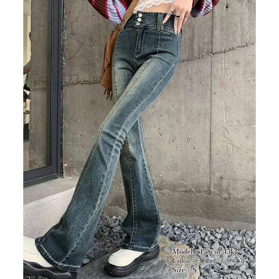人気沸騰 大人気レディースパンツ レトロ セミフレアデニムパンツレディース 人気沸騰 大人気レディースパンツ レトロ セミフレアデニムパンツレディース