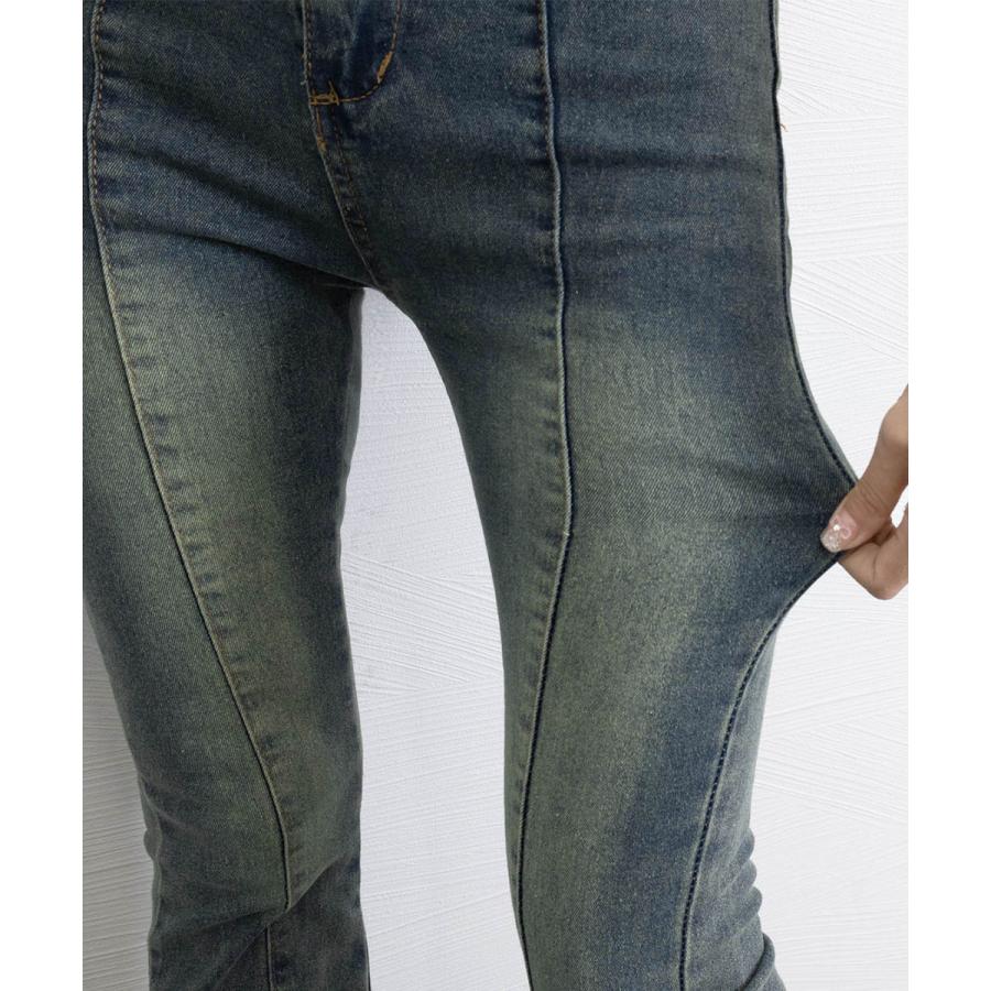 人気沸騰 大人気レディースパンツ レトロ セミフレアデニムパンツレディース 人気沸騰 大人気レディースパンツ レトロ セミフレアデニムパンツレディース