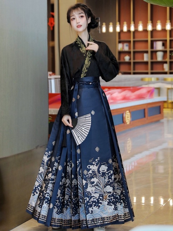 大人の女性の新しい中国馬面スカート秋冬金織り [滄海] デイリー明代漢服女性 2024 新しいスタイル 母の日 mdprevattcaulkingandwaterproofing.com