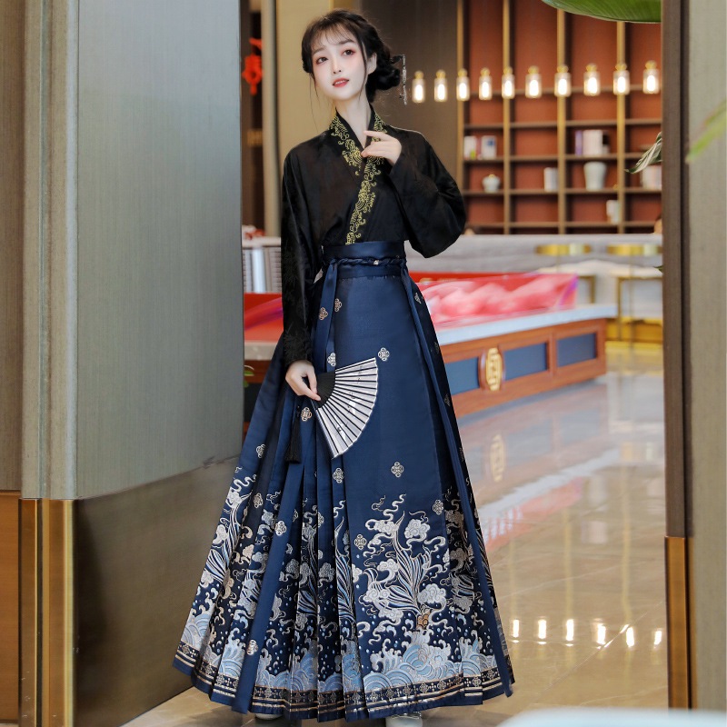 大人の女性の新しい中国馬面スカート秋冬金織り [滄海] デイリー明代漢服女性 2024 新しいスタイル 母の日 mdprevattcaulkingandwaterproofing.com