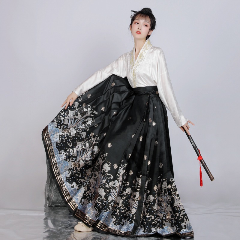大人の女性の新しい中国馬面スカート秋冬金織り [滄海] デイリー明代漢服女性 2024 新しいスタイル 母の日 mdprevattcaulkingandwaterproofing.com