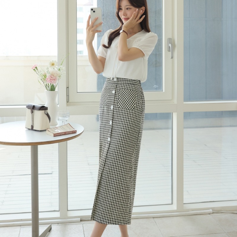 クリック＆ファニー ゼンディッシュシアサッカー チェックスカート