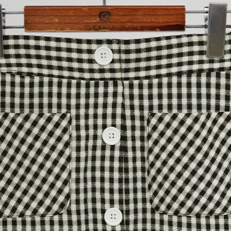 クリック＆ファニー ゼンディッシュシアサッカー チェックスカート