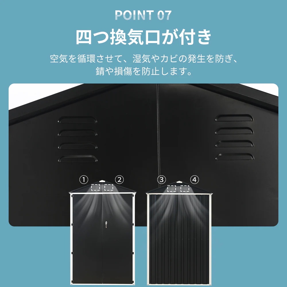 1707【ブラック】物置 倉庫 大型物置 戸外収納庫 防水/耐侯 収納可能 ガーデン/庭/田畑/農場 頑丈 大容量 1707【ブラック】物置 倉庫 大型物置 戸外収納庫 防水/耐侯 収納可能 ガーデン/庭/田畑/農場 頑丈 大容量