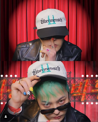 新品 G-DRAGON Übermensch水色キャップ ジードラゴン G-DRAGON 着用モデル「Übermensch」キャップ
