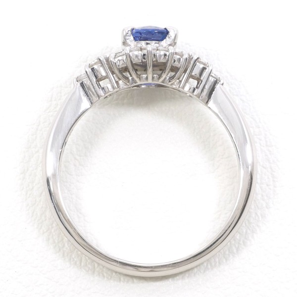 PT900 プラチナ リング 15号 サファイア 0.82 ダイヤ 0.31 ジュエリー 中古 PT900 プラチナ リング 15号 サファイア 0.82 ダイヤ 0.31 ジュエリー 中古