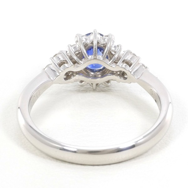 PT900 プラチナ リング 15号 サファイア 0.82 ダイヤ 0.31 ジュエリー 中古 PT900 プラチナ リング 15号 サファイア 0.82 ダイヤ 0.31 ジュエリー 中古