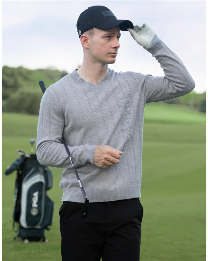 ゴルフ GOLF ウールセーター 秋 冬 メンズ コート ゴルフウェア ニットセーター 防寒 暖かい プレゼント ギフト2410glfster06