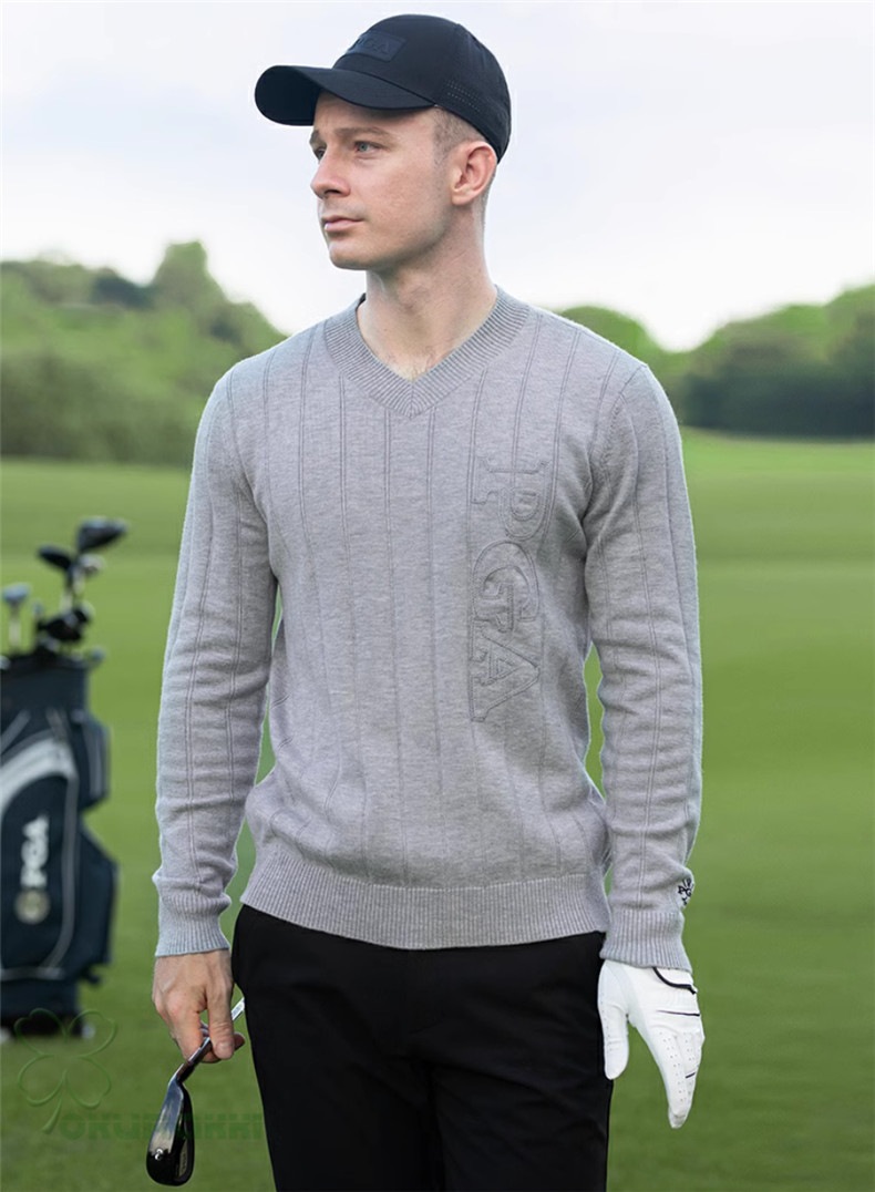 ゴルフ GOLF ウールセーター 秋 冬 メンズ コート ゴルフウェア ニットセーター 防寒 暖かい プレゼント ギフト2410glfster06