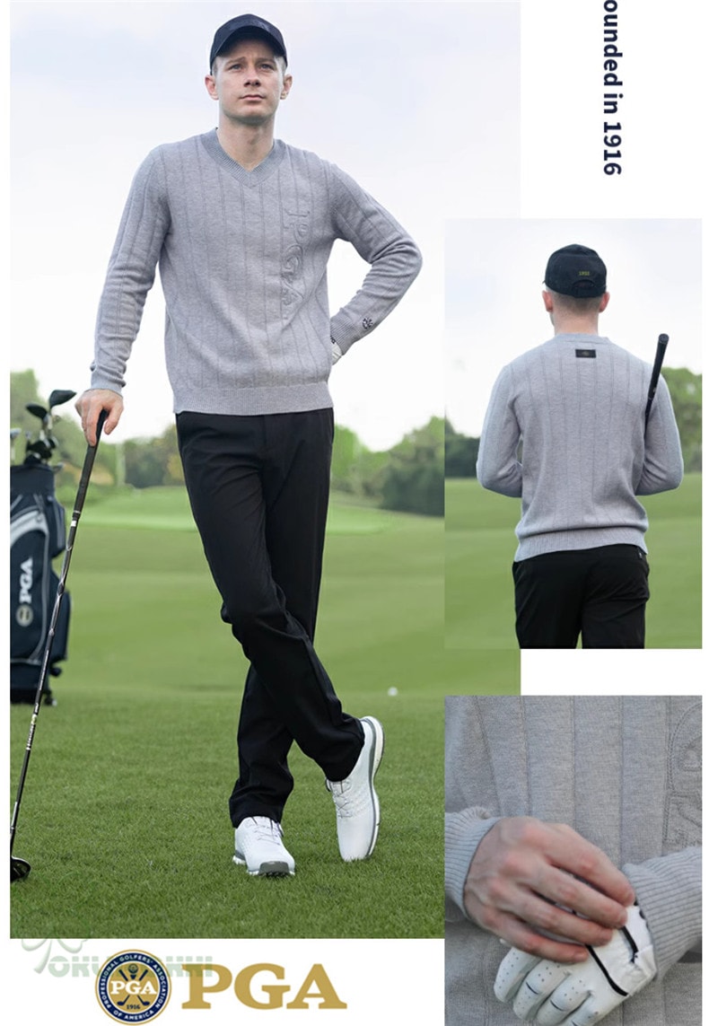 ゴルフ GOLF ウールセーター 秋 冬 メンズ コート ゴルフウェア ニットセーター 防寒 暖かい プレゼント ギフト2410glfster06