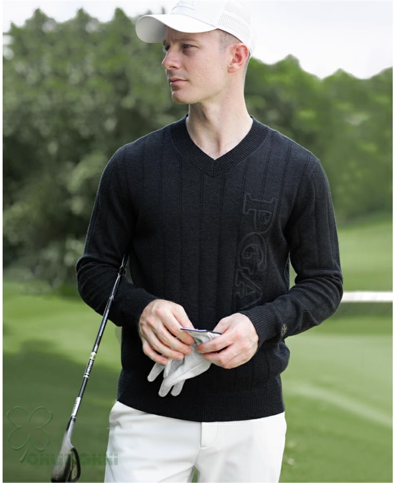 ゴルフ GOLF ウールセーター 秋 冬 メンズ コート ゴルフウェア ニットセーター 防寒 暖かい プレゼント ギフト2410glfster06