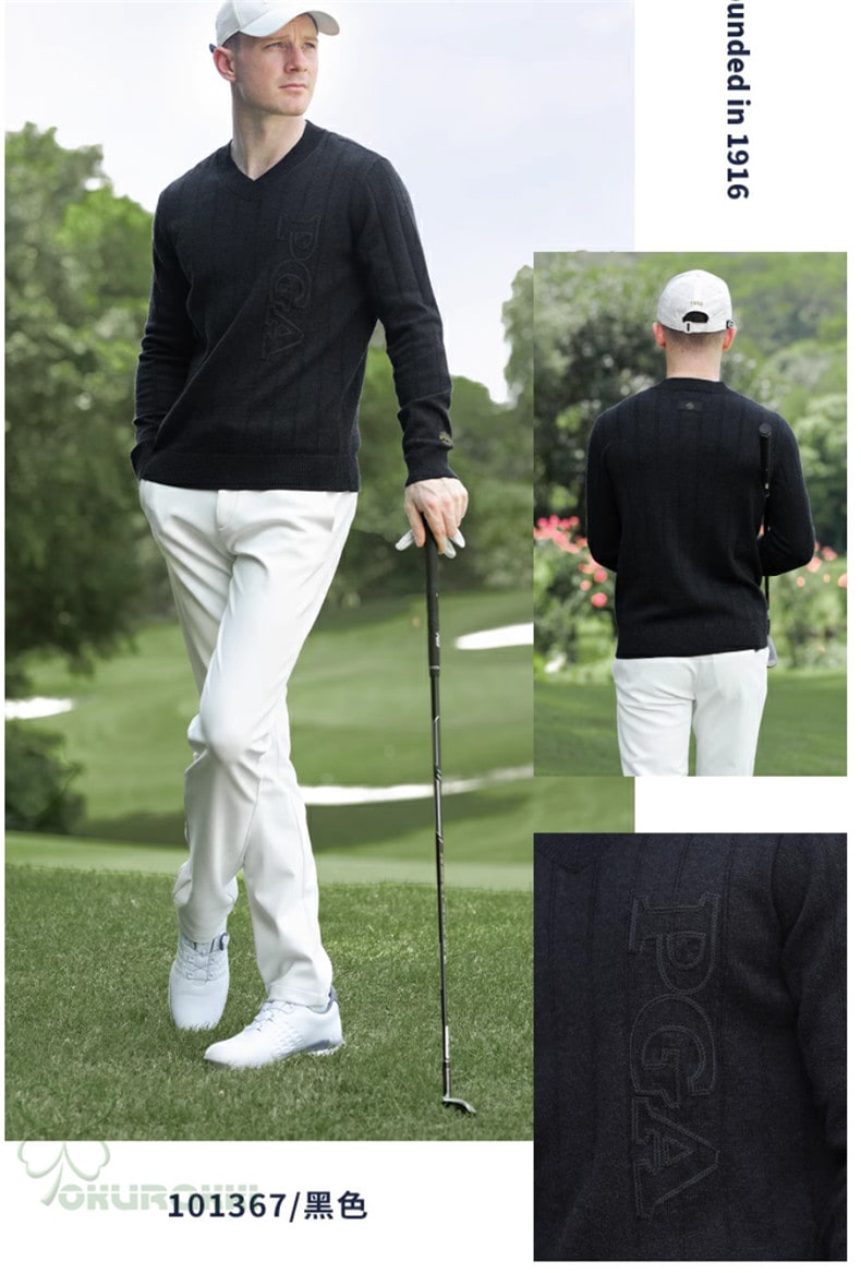 ゴルフ GOLF ウールセーター 秋 冬 メンズ コート ゴルフウェア ニットセーター 防寒 暖かい プレゼント ギフト2410glfster06