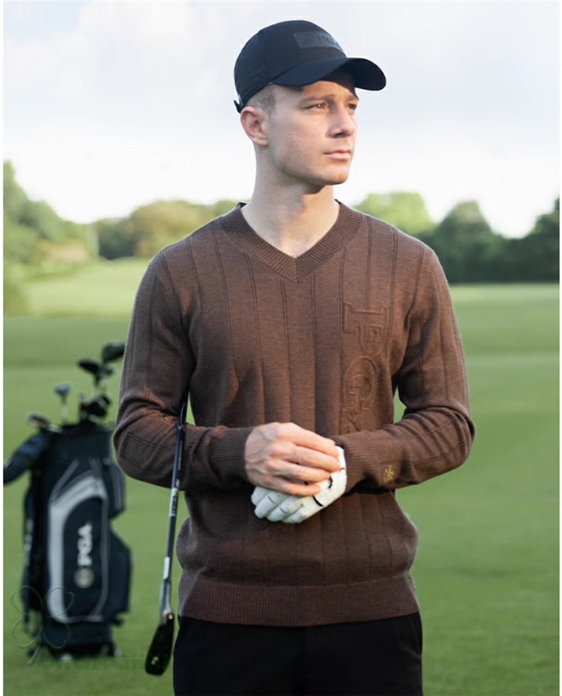 ゴルフ GOLF ウールセーター 秋 冬 メンズ コート ゴルフウェア ニットセーター 防寒 暖かい プレゼント ギフト2410glfster06