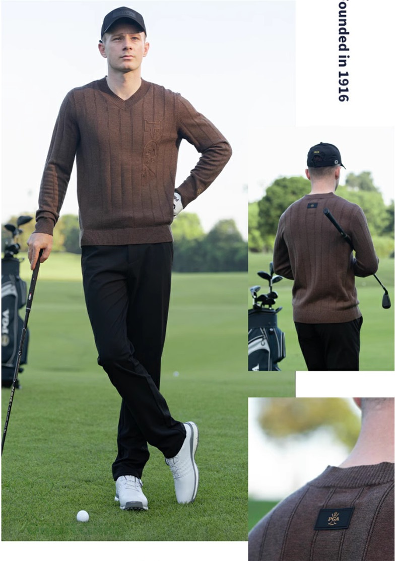 ゴルフ GOLF ウールセーター 秋 冬 メンズ コート ゴルフウェア ニットセーター 防寒 暖かい プレゼント ギフト2410glfster06