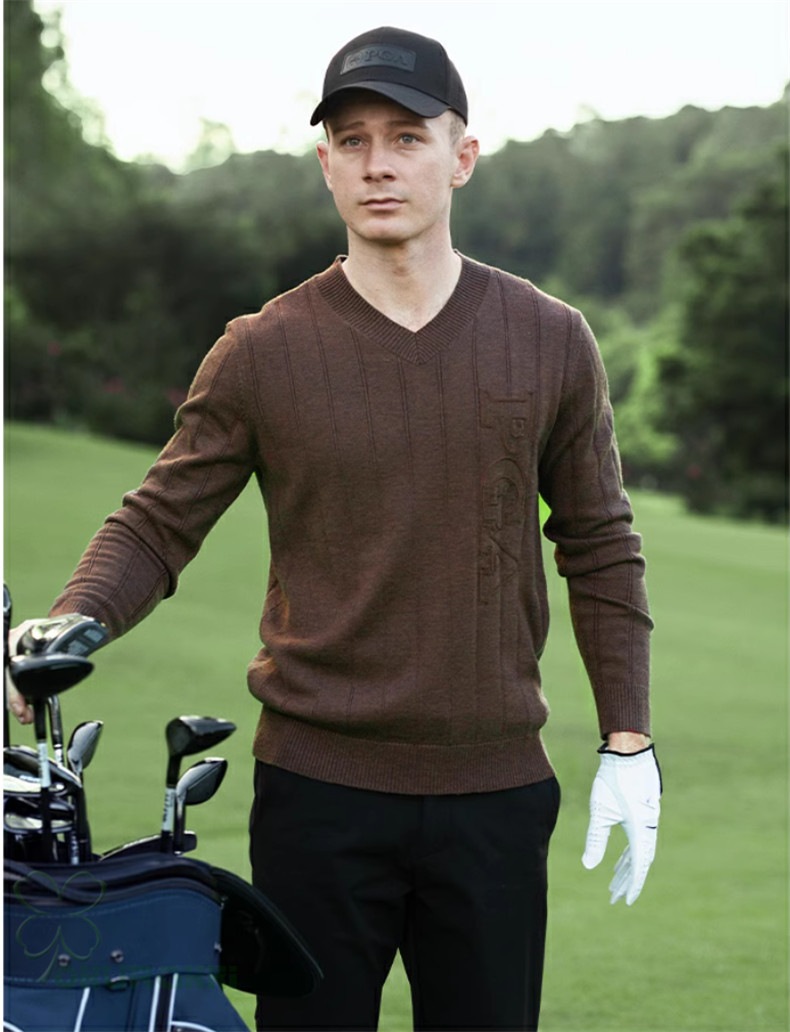 ゴルフ GOLF ウールセーター 秋 冬 メンズ コート ゴルフウェア ニットセーター 防寒 暖かい プレゼント ギフト2410glfster06