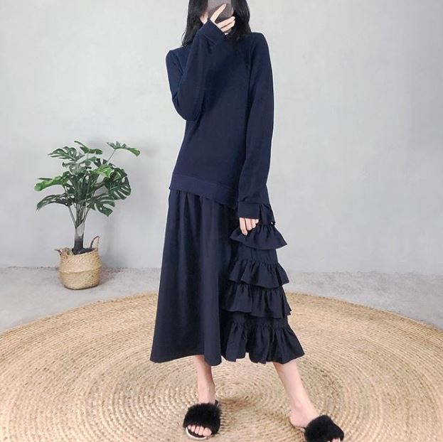 韓国ファッション 大人可愛い ワンピース 秋冬 ワンピース 長袖 きれいめワンピース 30代 秋