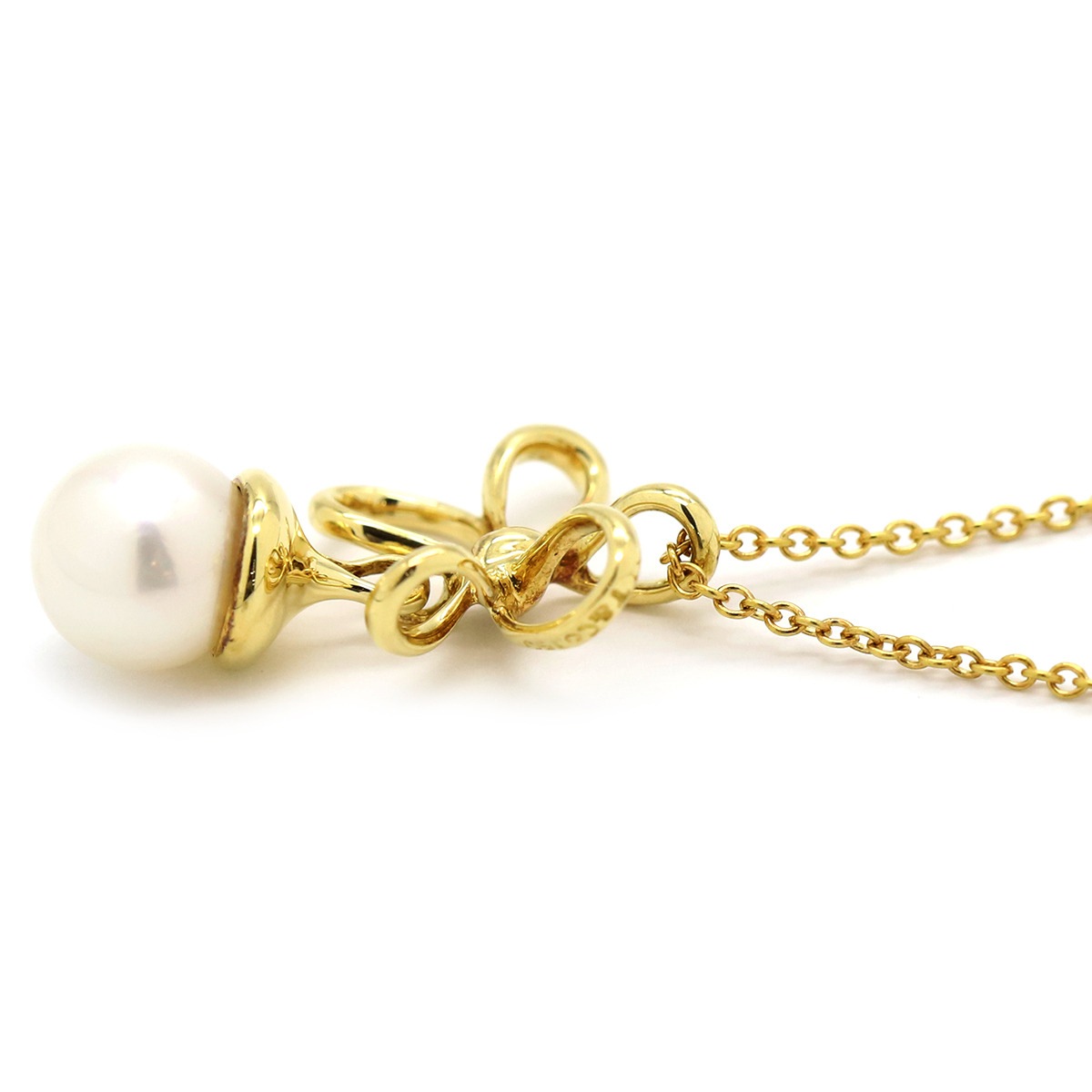 ティファニー Tiffany & Co ネックレス パール ペンダント K18YG パール イエローゴールド フラワーモチーフ 750YG 18金 【中古】