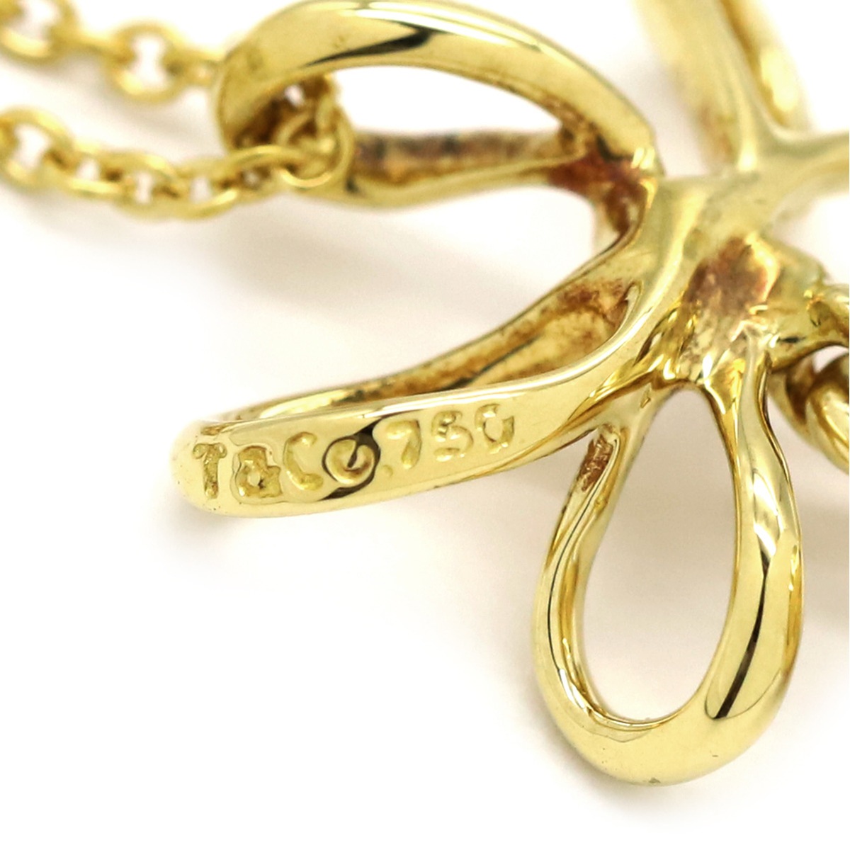 ティファニー Tiffany & Co ネックレス パール ペンダント K18YG パール イエローゴールド フラワーモチーフ 750YG 18金 【中古】