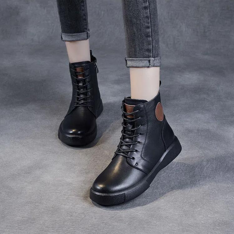 225-255mm!ショートブーツレディースブーツサイドジッパー編み上げブーツアンクル丈厚底ブーツ歩きやすい安定感裏ボア春秋冬疲れないブラックブラウン 225-255mm!ショートブーツレディースブーツサイドジッパー編み上げブーツアンクル丈厚底ブーツ歩きやすい安定感裏ボア春秋冬疲れないブラックブラウン