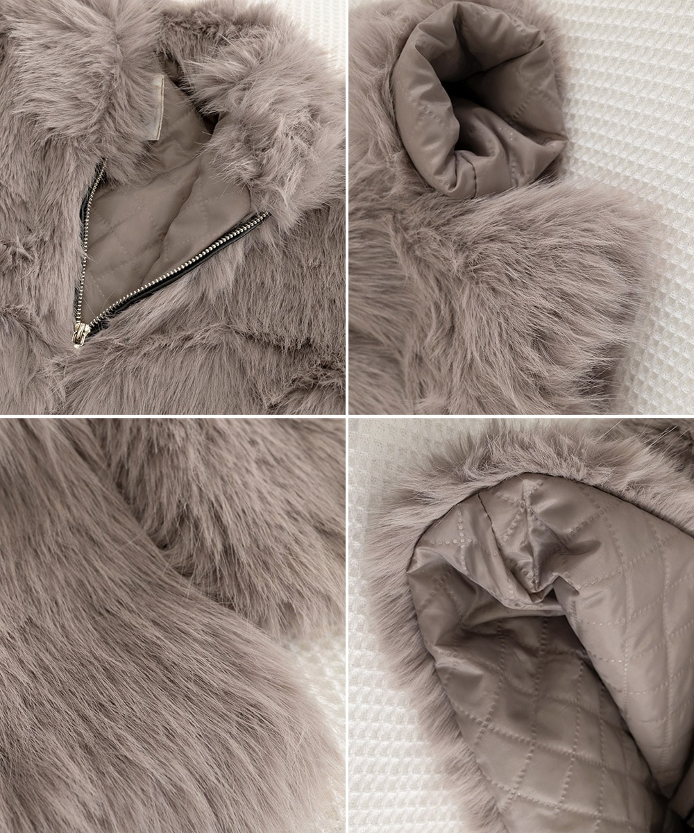 国内即納 フェイクファージャケット ファーコート冬 80XIAOJI-002