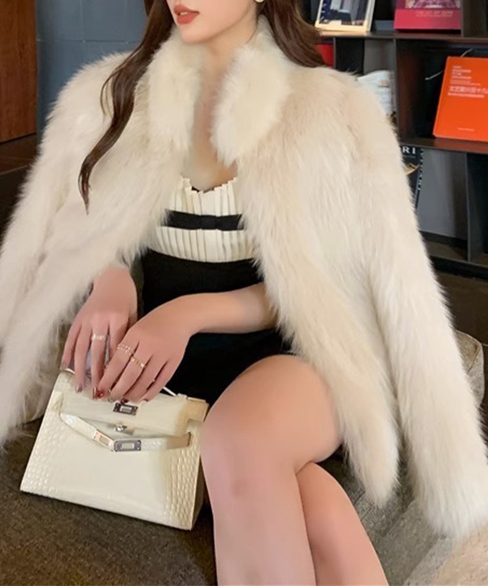 国内即納 フェイクファージャケット ファーコート冬 80XIAOJI-002