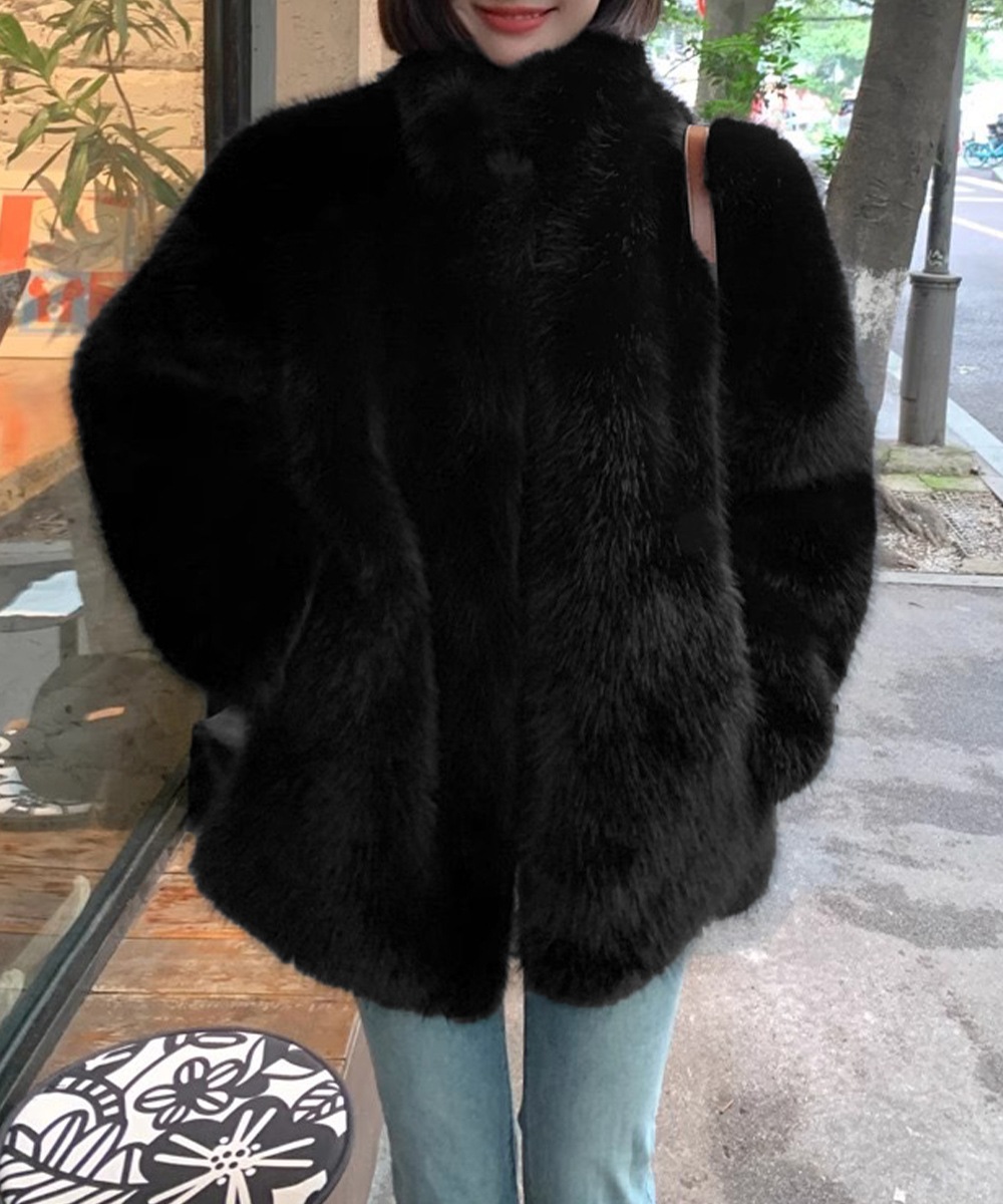 国内即納 フェイクファージャケット ファーコート冬 80XIAOJI-002
