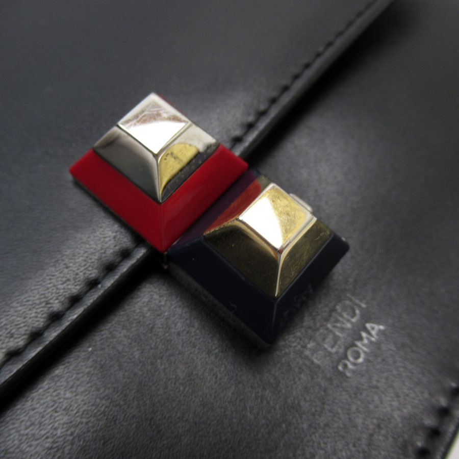 フェンディ FENDI ショルダーバッグ レザー ブラック シルバー レディース 8M0381-SR0 w0874a