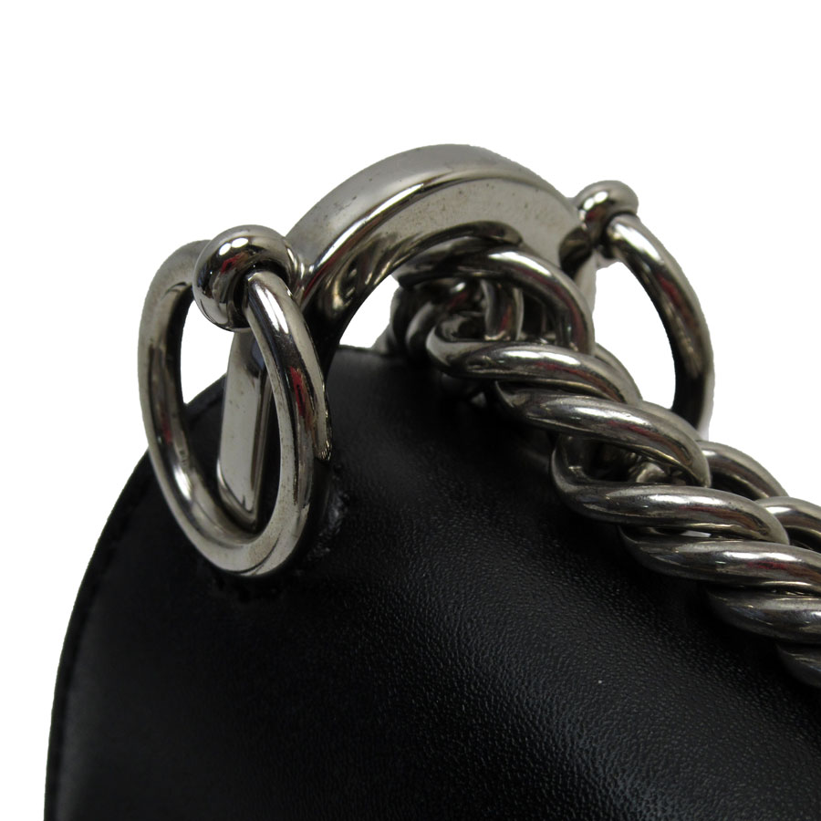 フェンディ FENDI ショルダーバッグ レザー ブラック シルバー レディース 8M0381-SR0 w0874a