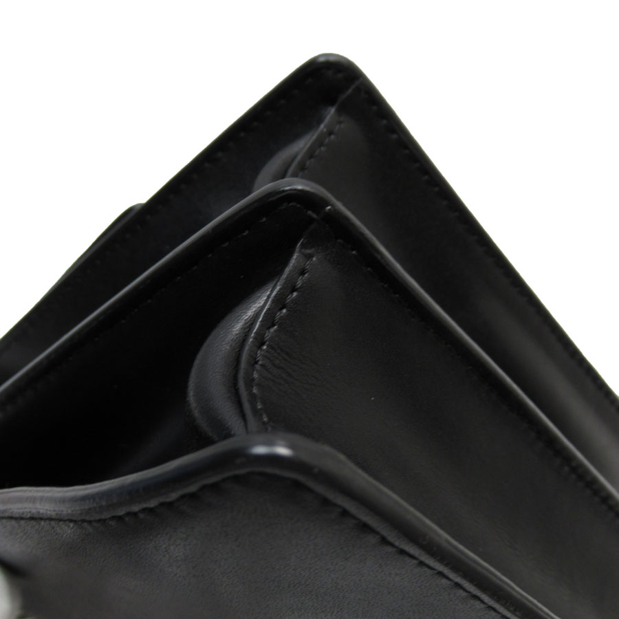 フェンディ FENDI ショルダーバッグ レザー ブラック シルバー レディース 8M0381-SR0 w0874a