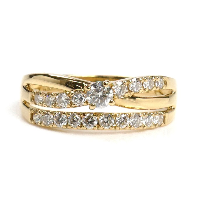 K18YG イエローゴールド リング・指輪 ダイヤモンド0.48ct 12号 2.9g レディース 中古 K18YG イエローゴールド リング・指輪 ダイヤモンド0.48ct 12号 2.9g レディース 中古