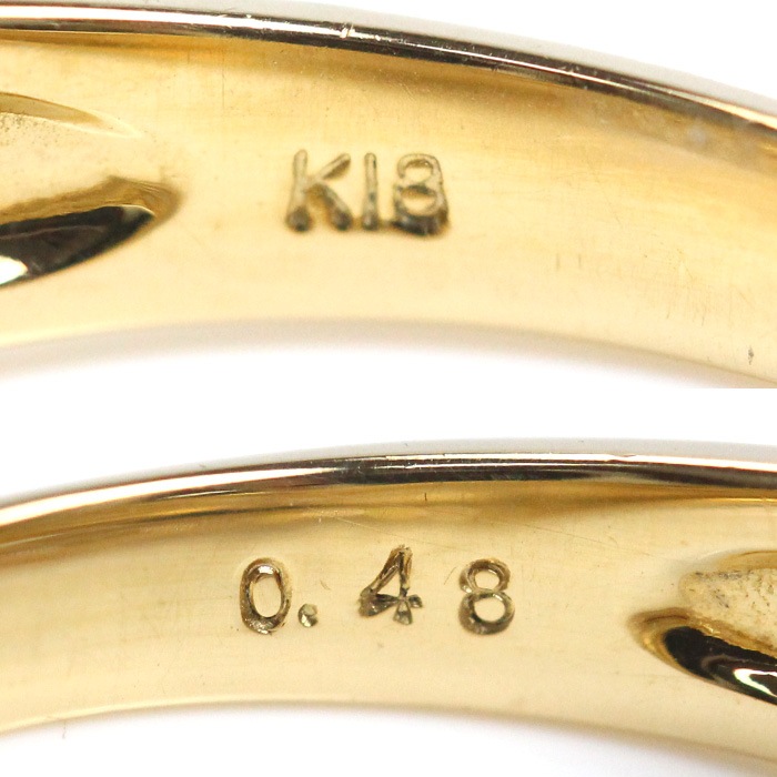 K18YG イエローゴールド リング・指輪 ダイヤモンド0.48ct 12号 2.9g レディース 中古 K18YG イエローゴールド リング・指輪 ダイヤモンド0.48ct 12号 2.9g レディース 中古