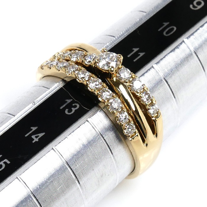 K18YG イエローゴールド リング・指輪 ダイヤモンド0.48ct 12号 2.9g レディース 中古 K18YG イエローゴールド リング・指輪 ダイヤモンド0.48ct 12号 2.9g レディース 中古