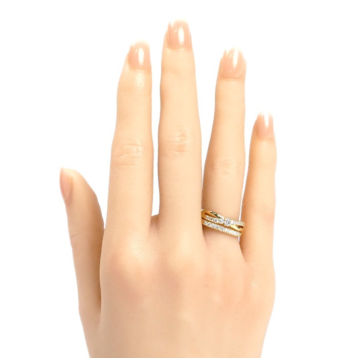 K18YG イエローゴールド リング・指輪 ダイヤモンド0.48ct 12号 2.9g レディース 中古 K18YG イエローゴールド リング・指輪 ダイヤモンド0.48ct 12号 2.9g レディース 中古