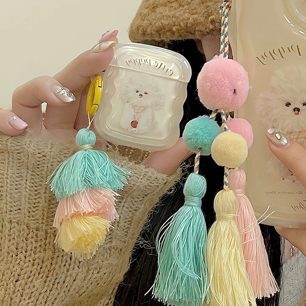 かわいい子犬シリコンソフトbluetoothイヤホンケースタッセルペンダントためairpods 1 かわいい子犬シリコンソフトbluetoothイヤホンケースタッセルペンダントためairpods 1