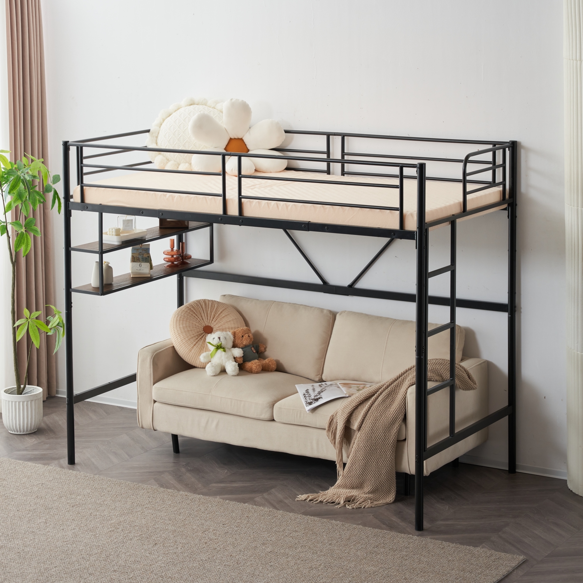 現地発送.送.料.無.料！】【新作】【ブラック】ロフトベッド パイプ