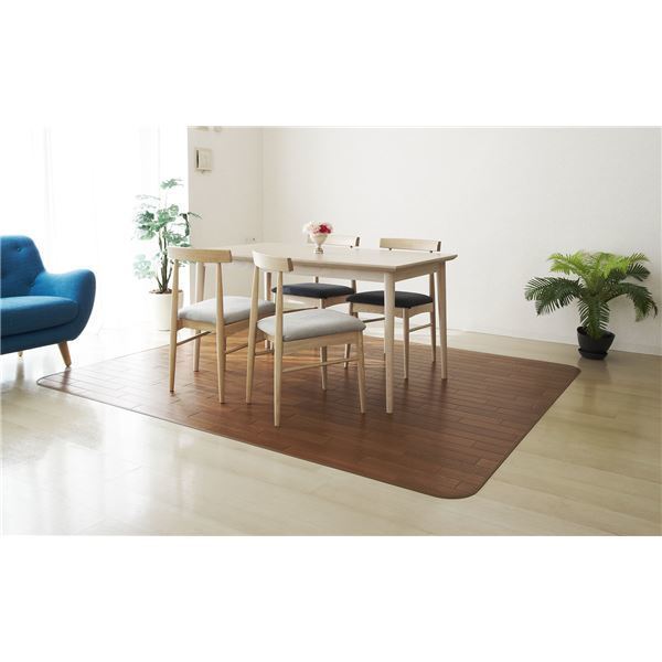 アキレス クッションフロアラグマット ブラウン 200x200cm