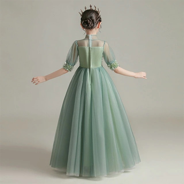 グリーン 子供ドレス ロング ピアノ発表会ドレス 緑 ドレス 160 女児ドレス ハイネック 結び付き リボン オシャレ パフスリーブ キッズドレス シャンパン色 白 ホワイト 七五三ドレス 子供服 グリーン 子供ドレス ロング ピアノ発表会ドレス 緑 ドレス 160 女児ドレス ハイネック 結び付き リボン オシャレ パフスリーブ キッズドレス シャンパン色 白 ホワイト 七五三ドレス 子供服