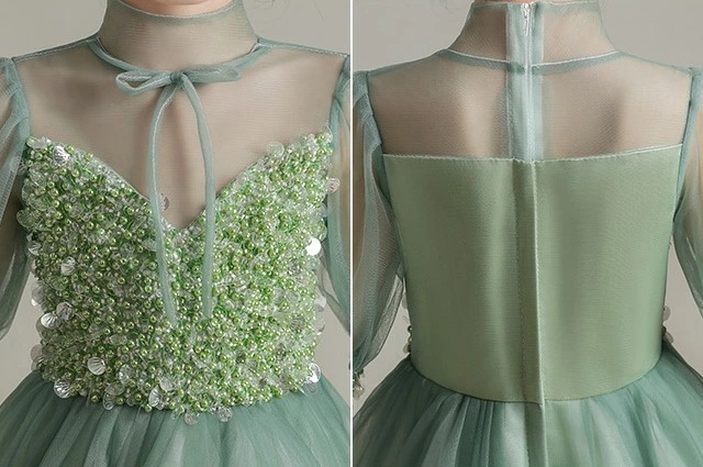 グリーン 子供ドレス ロング ピアノ発表会ドレス 緑 ドレス 160 女児ドレス ハイネック 結び付き リボン オシャレ パフスリーブ キッズドレス シャンパン色 白 ホワイト 七五三ドレス 子供服 グリーン 子供ドレス ロング ピアノ発表会ドレス 緑 ドレス 160 女児ドレス ハイネック 結び付き リボン オシャレ パフスリーブ キッズドレス シャンパン色 白 ホワイト 七五三ドレス 子供服