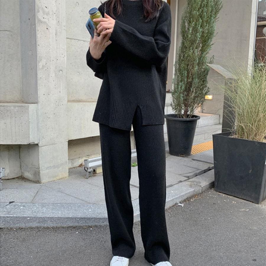 セットアップニット 秋冬 スリット 韓国