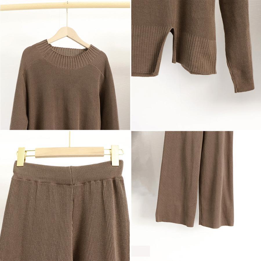 セットアップニット 秋冬 スリット 韓国