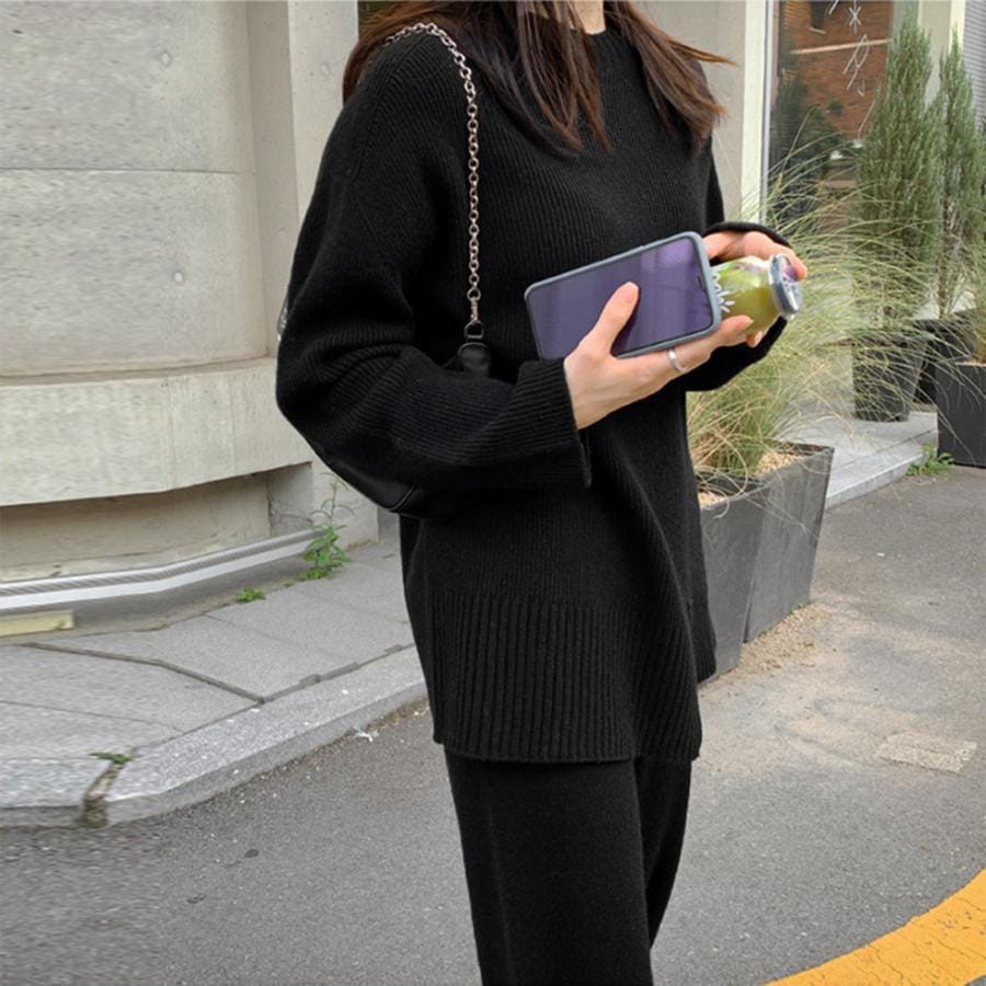 セットアップニット 秋冬 スリット 韓国