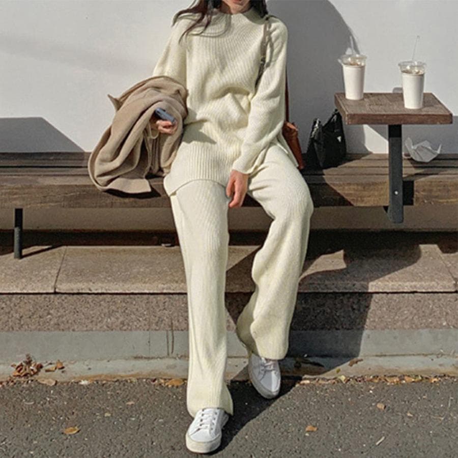 セットアップニット 秋冬 スリット 韓国